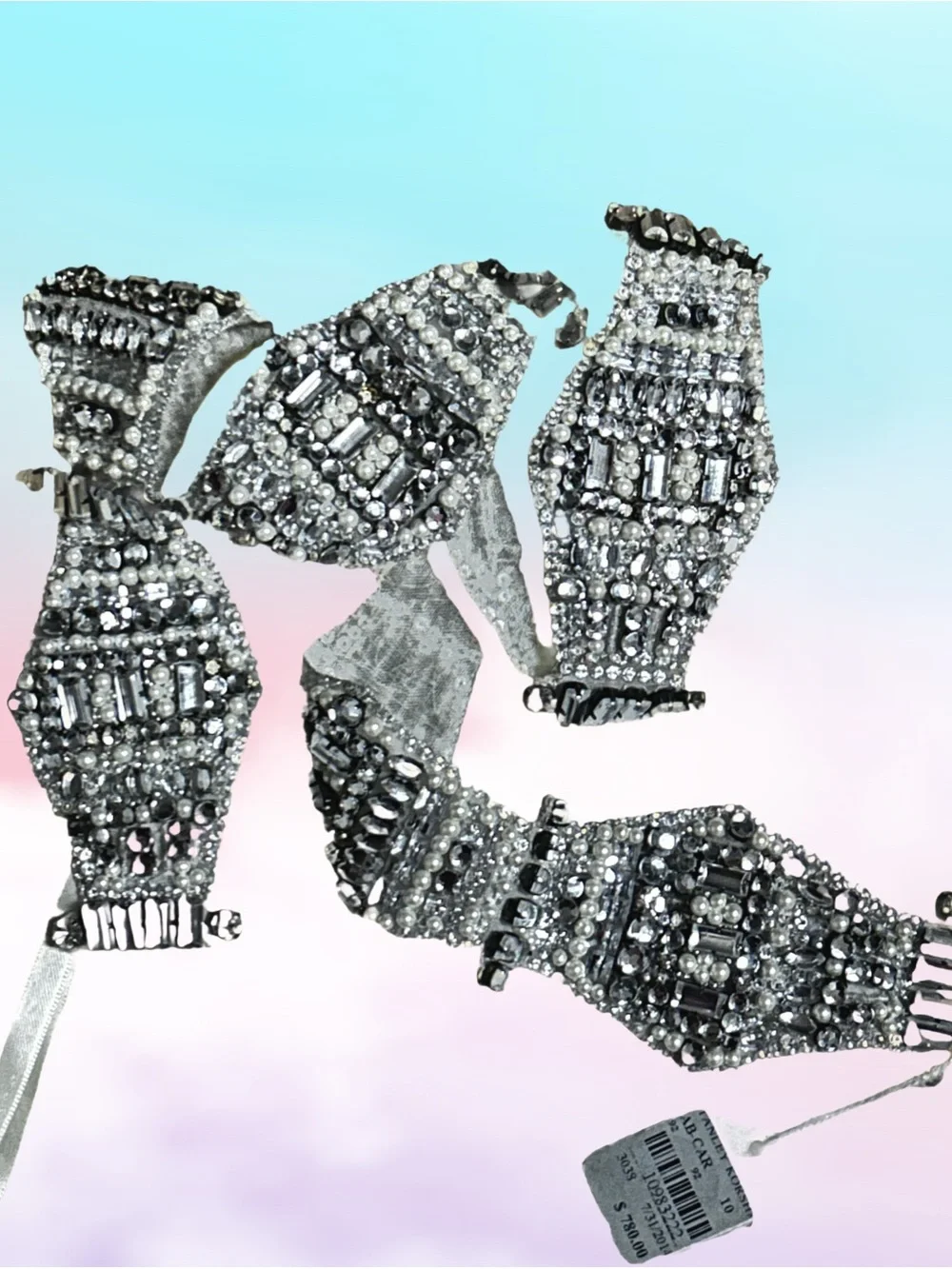 Anne Barge ~ Small ~ Embellished Swarovski Crystals/ Rhinestones Pearl Belt ~New